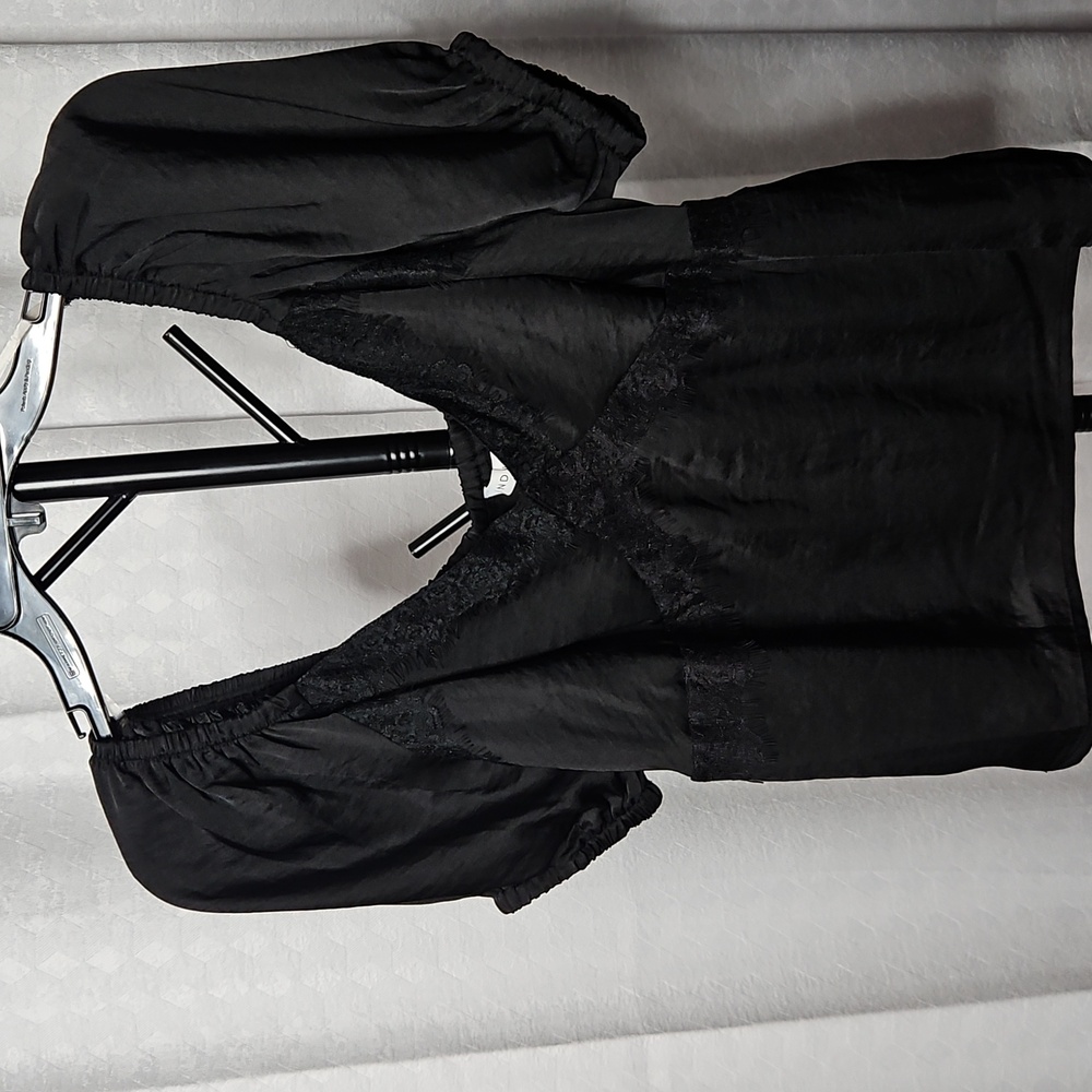 And Now This Black Satin Top